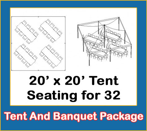 20' x 20' Tent And Banquet Tables Package