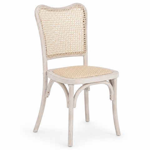 Abigail Dining Chair - White Wash Rattan Resin