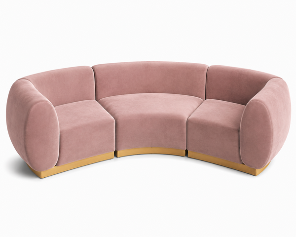 Arc Sofa - Stella - Gold Legs - Rose Velvet