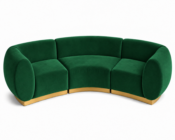 Arc Sofa - Stella - Gold Legs - Emerald Velvet
