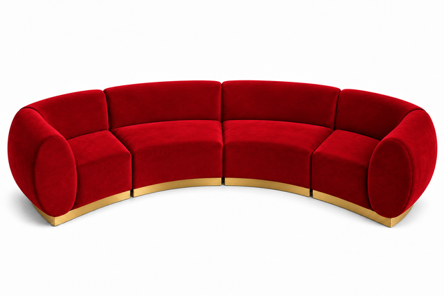 Arc Sofa XL - Stella - Gold Legs - Crimson Velvet
