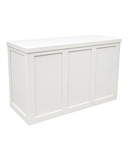 Bar - Barcelona 6FT Straight - White Wood Frame - White Wood Top
