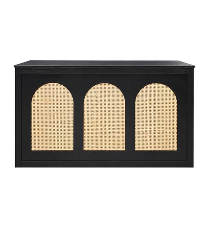 Bar - Harper Rattan 6' - Black Wood Frame - Black Wood Top