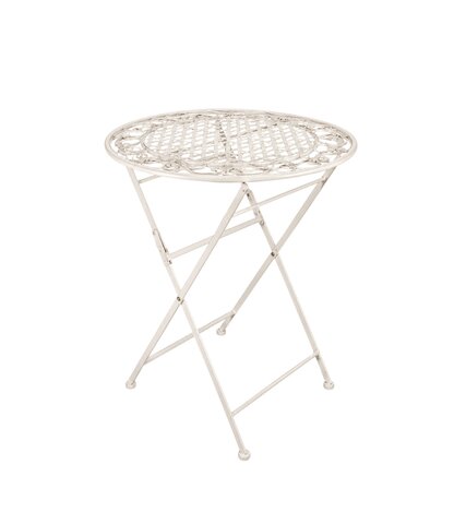 Bistro Table - Wisteria - Antique White Metal