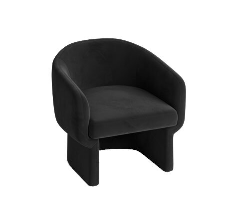 Club Chair - Chloe - Velvet Legs - Black Velvet