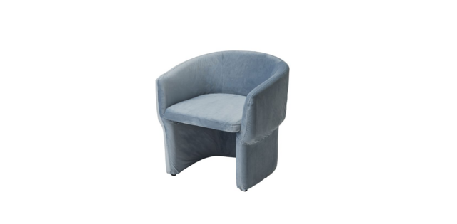 Club Chair - Chloe - Velvet Legs - Steel Velvet