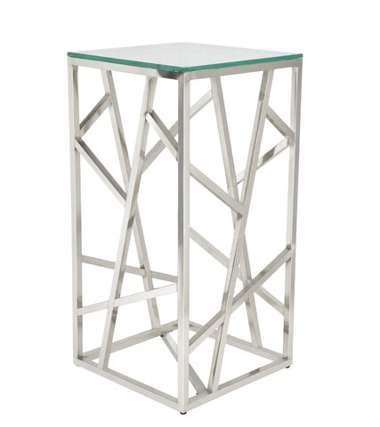 Cocktail Table - Dexter - Silver Frame - Clear Top