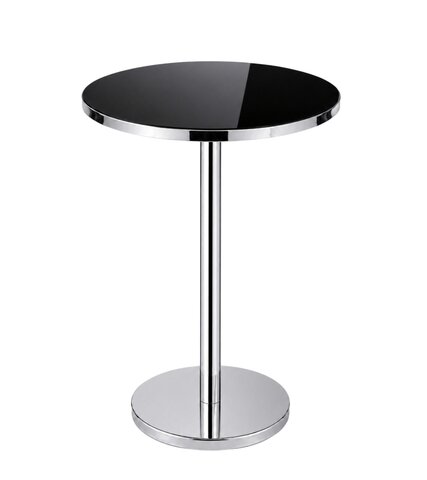 Cocktail Table - Porter - Silver Frame - Black Top