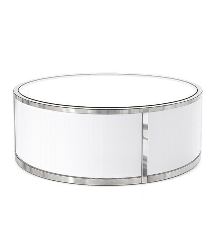 Coffee Table - Ringling Round - Silver Frame - White Top