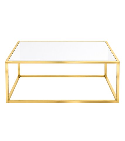 Coffee Table - Ringling Square - Gold Frame - White Top