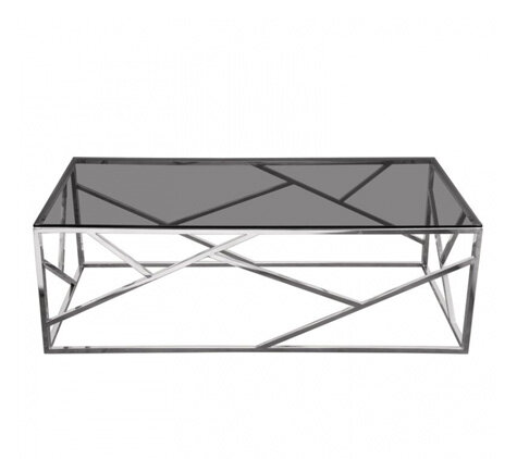 Coffee Table - Dexter - Silver Frame - Clear Top