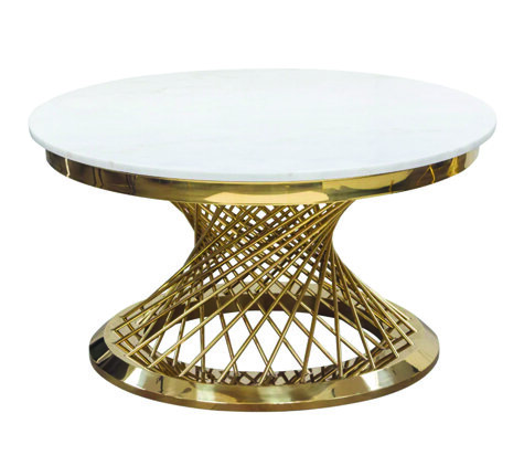 Coffee Table - Diana - Gold Frame - White Acrylic Top