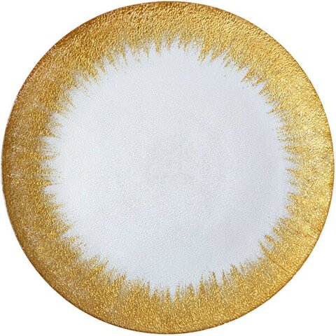 Charger - Glass - Gold Foil Rim 13