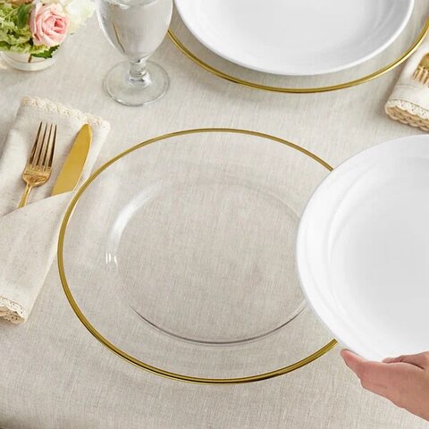 Charger - Glass - Gold Rim 13