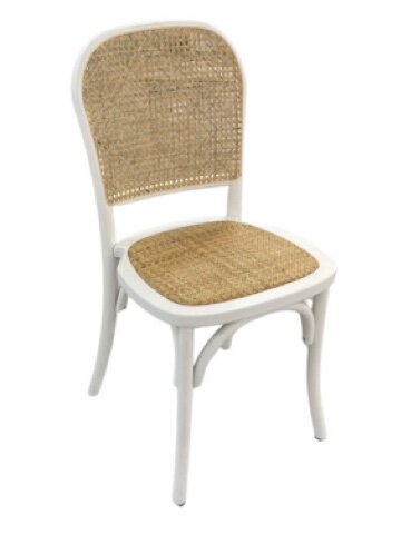 Harper Bent Cane Dining Chair - White Resin