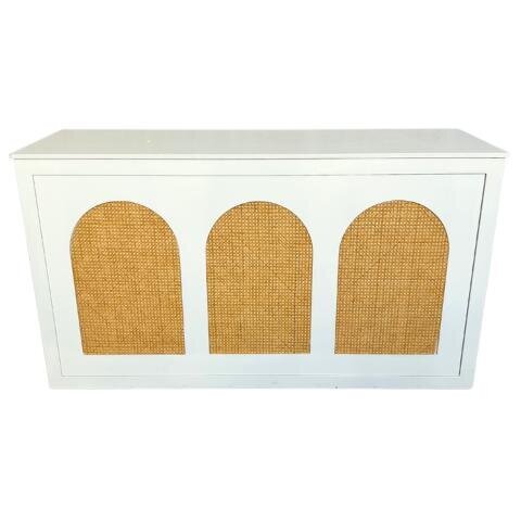 Bar - Harper Rattan 6' - White Wood Frame - White Wood Top