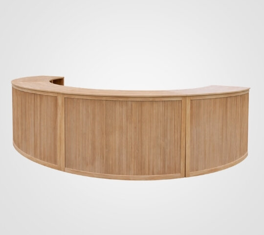 Bar - Hollis 1/2 Circle - Ash Wood Frame - Ash Wood Top