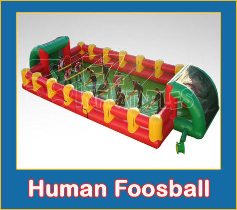 Human Foosball Soccer Interactive Inflatable Bounce House