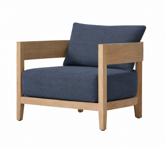 Chair - Hunter - Ash Wood Legs - Blue Fabric
