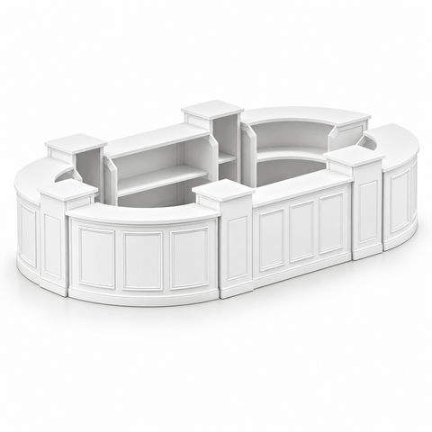 Bar - Lainey Full Oval - White Wood Frame - White Wood Top