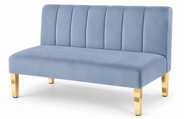 Loveseat - Rose - Gold Legs - Steel Velvet