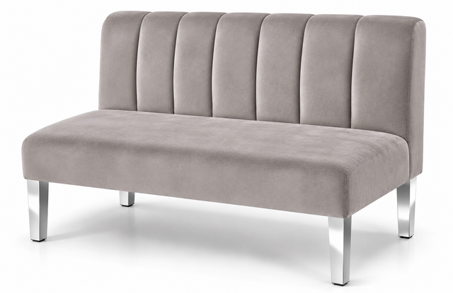 Loveseat - Rose - Silver Legs - Pewter Velvet
