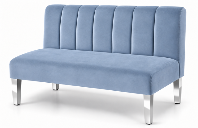 Loveseat - Rose - Silver Legs - Steel Velvet