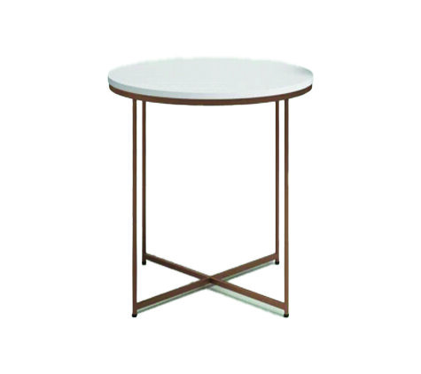 Side Table - Monica - Gold Frame - Faux Wood Top