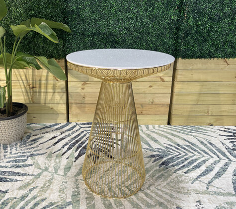 Cocktail Table - Olivia - Gold Frame - White Top
