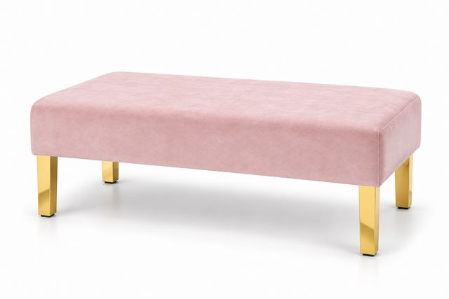 Ottoman - Rose - Gold Legs - Blush Velvet