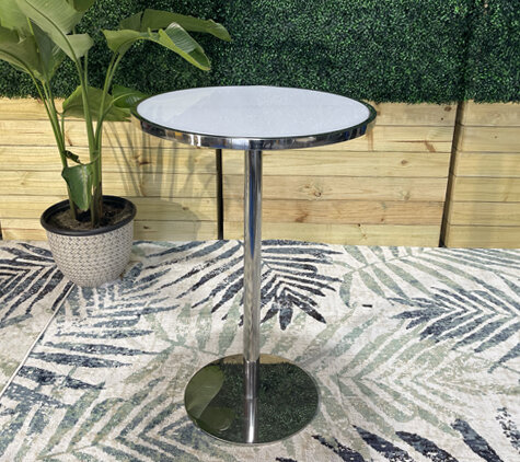 Cocktail Table - Porter - Silver Frame - White Top