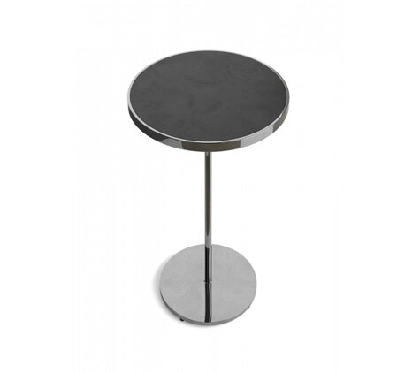 Cocktail Table - Porter - Silver Frame - Black Top