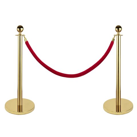 Stanchion - Gold Post - Red Velvet