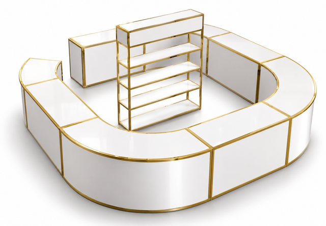 Bar - Ringling Oval - Gold Frame - White Top