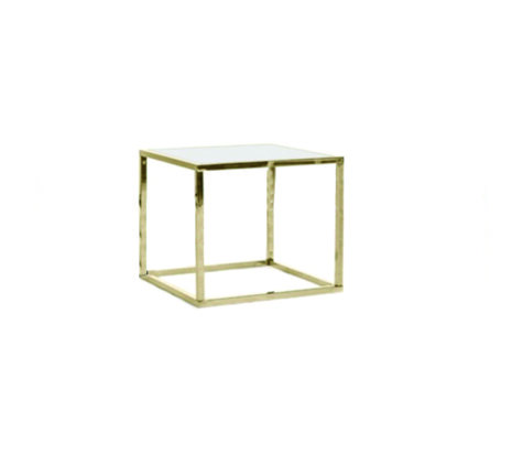 Side Table - Ringling Square - Gold Frame - White Top