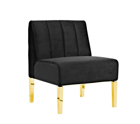 Side Chair - Rose - Gold Legs - Black Velvet