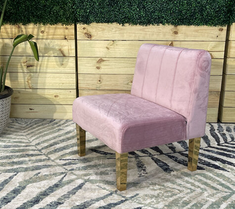 Side Chair - Rose - Gold Legs - Blush Velvet