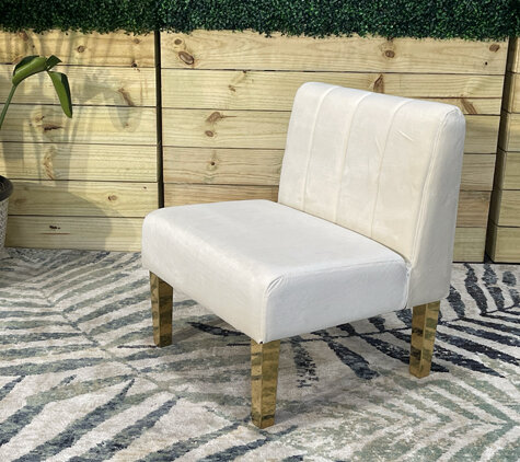 Side Chair - Rose - Gold Legs - Ivory Velvet