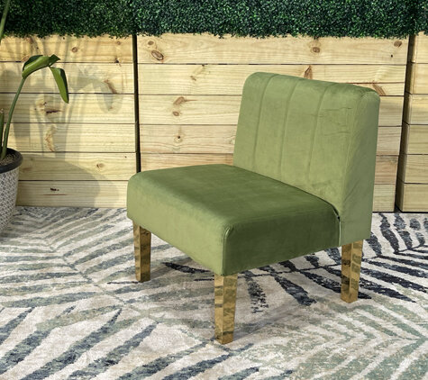 Side Chair - Rose - Gold Legs - Moss Velvet