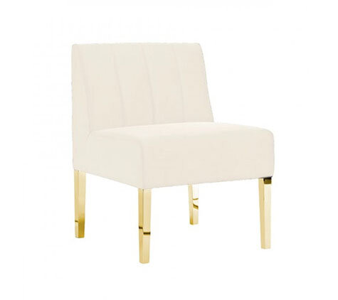 Side Chair - Rose - Gold Legs - Ivory Velvet