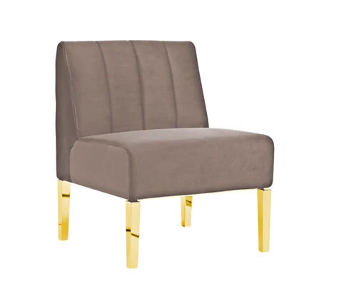 Side Chair - Rose - Gold Legs - Pewter Velvet