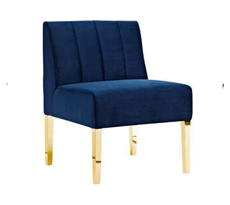 Side Chair - Rose - Gold Legs - Sapphire Velvet