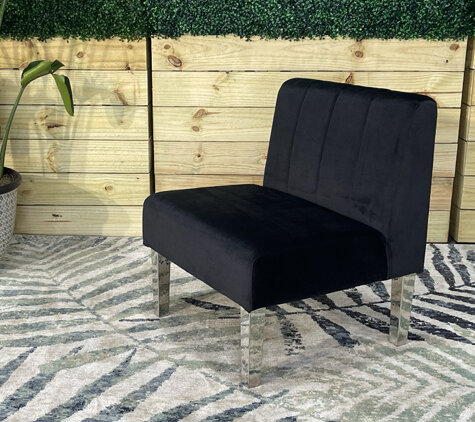 Side Chair - Rose - Silver Legs - Black Velvet