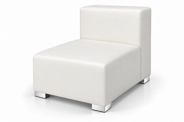 Side Chair - Jackson - Silver Legs - White Faux Leather