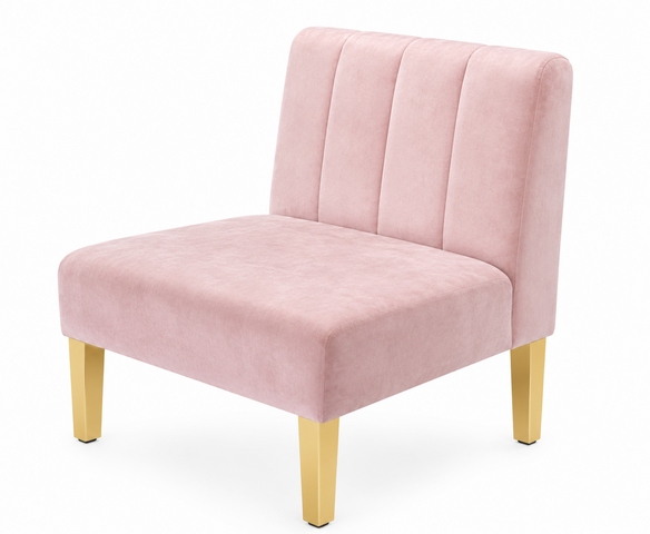 Side Chair - Rose - Gold Legs - Blush Velvet