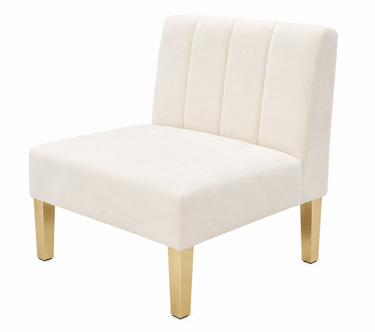 Side Chair - Rose - Gold Legs - Ivory Velvet