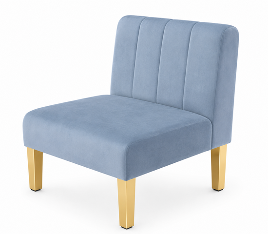 Side Chair - Rose - Gold Legs - Steel Velvet