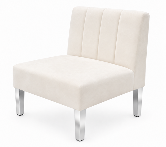 Side Chair - Rose - Silver Legs - Ivory Velvet
