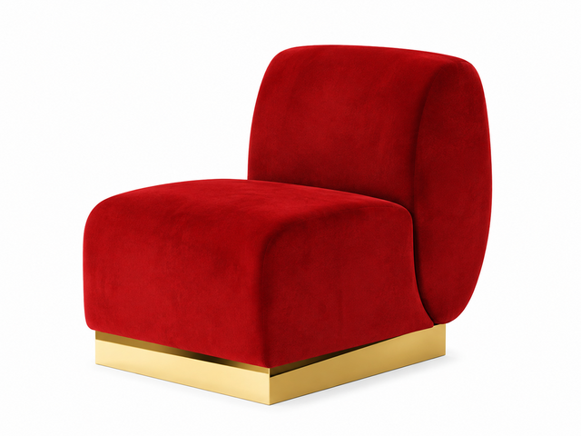 Side Chair - Stella - Gold Legs - Crimson Velvet