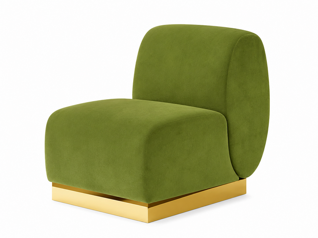 Side Chair - Stella - Gold Legs - Moss Velvet
